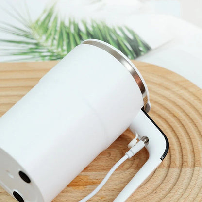 كوب قهوة كهربائي قابل لإعادة الشحن عبر USB، كوب مغناطيسي أوتوماتيكي، مقاوم للماء IP67، آمن على الطعام، مصنوع من الفولاذ المقاوم للصدأ، مناسب للعصير والشاي والميلكشا وأدوات المطبخ 