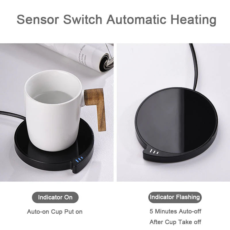 Smart Coffee Mug Cup Warmer for Office and Home with Three Temperature Settings, Waterproof, and Thermostatic Heat Pad.
________
مدفأة ذكية لأكواب القهوة للمكتب والمنزل بثلاث درجات حرارة، مقاومة للماء، ولوحة تسخين حرارية ثابتة.