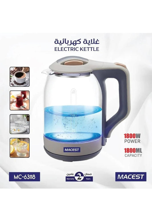 Macest - Electric Glass Kettle
_________
ماسيست - غلاية كهربائية زجاجية