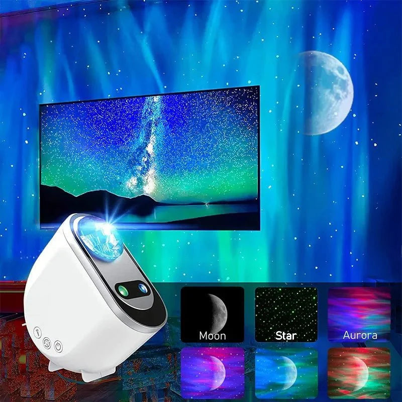جهاز عرض ضوء النجوم الشفق القطبي LED، جو النجوم المجرة، إضاءة ليلية للمجرة، مصباح قمري، ديكور غرفة النوم، هدية 