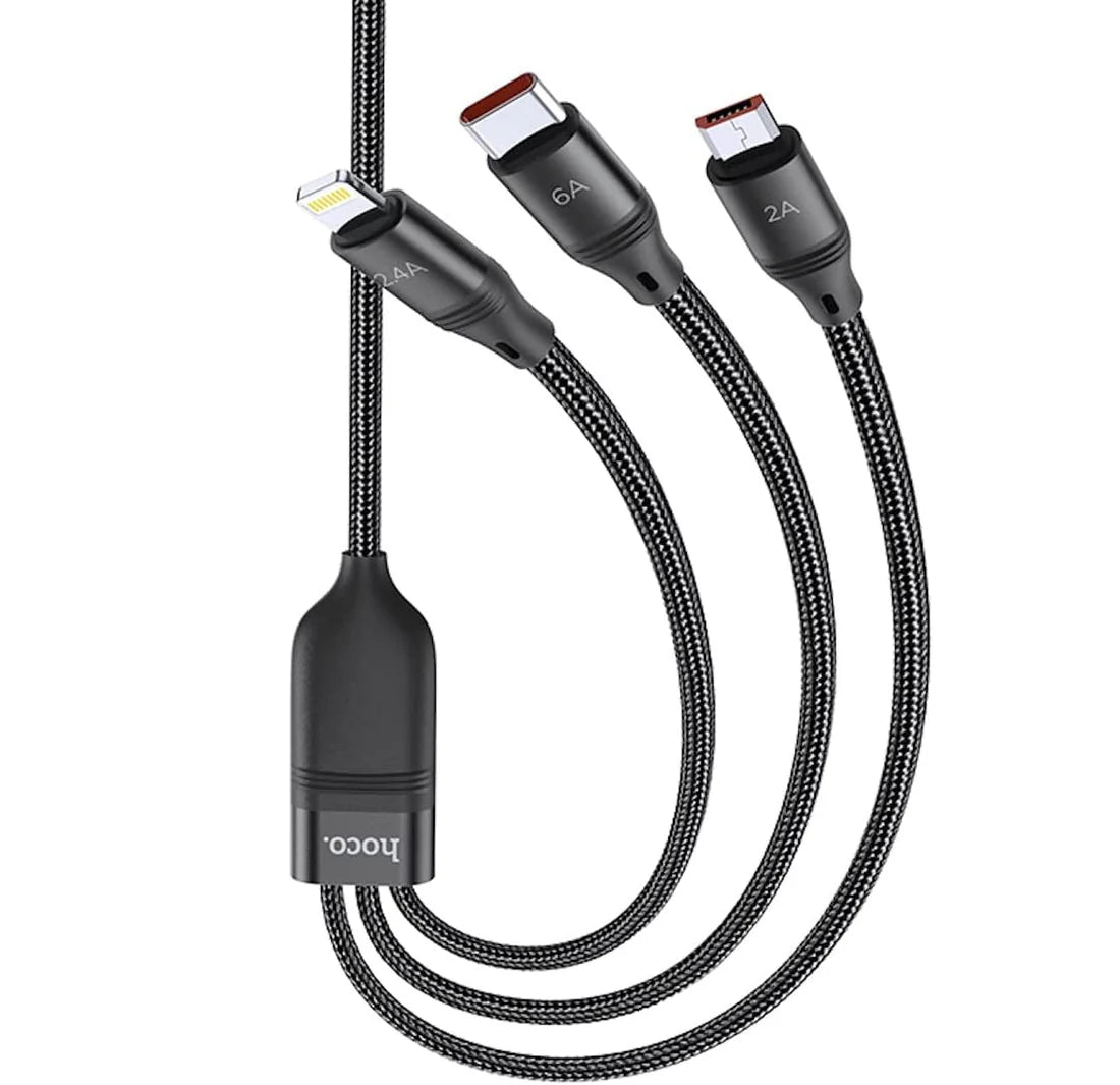 Hoco - 3-in-1 USB (U104) هوكو - كابل USB ثلاثي في واحد (U104)