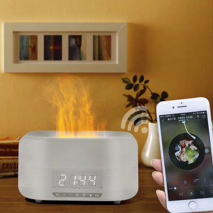 “Firelight Speaker & Humidifier”  مكبر صوت وضباب بإضاءة نارية