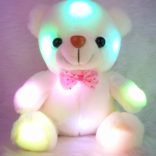 Plush Toy Bear - Colorful Glowing Teddy Bear  دمية دب محشوة - دب مضيء ملون